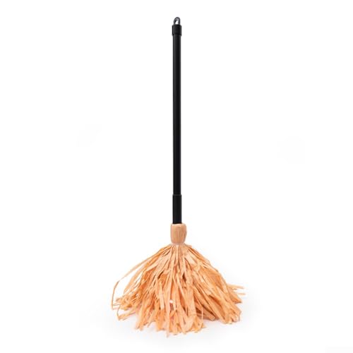 HEBEOT Scopa rotante a induzione elettrica per Halloween, con luci LED rosse attivate dal suono, sistema di vibrazione e design alimentato a batteria, decorazione spettrale per interni ed esterni