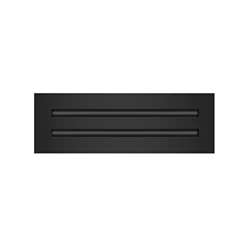 Image of BUILDMART - 12x4 Modern AC Vent Cover - Decorative Black Aluminum Air Vent - Standard Linear Slot Diffuser - Heating and Cooling Register Grille for Ceiling, Walls & Floors - Texas Buildmart