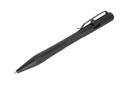 GSG-9 BAP1 Taktischer Kugelschreiber Mattschwarz 6065 Aluminium Bolt Action Pen mit Glasbrecher und Kubotan-Funktion EDC-Tool für Outdoor und Alltag