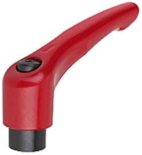 Kipp 06450-30827 Zinc Adjustable Handle with M8 Internal Thread, Modern Design Style, Steel Components, Metric, Ruby Red Powder-Coated Finish, Size 3