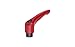 Kipp 06450-30827 Zinc Adjustable Handle with M8 Internal Thread, Modern Design Style, Steel Components, Metric, Ruby Red Powder-Coated Finish, Size 3