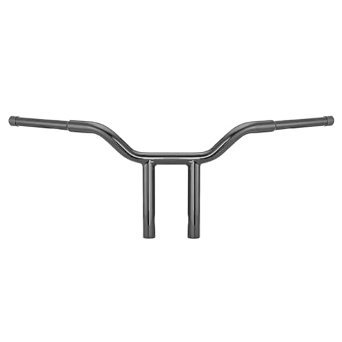Guidon en T 12" de précision acier noir pour Softail et Dyna Fat Bob custom