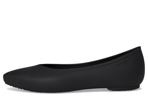 Crocs Women's On the Clock Work Flats, Slip Resistant Work Shoes for Women, LiteRide Comfort4