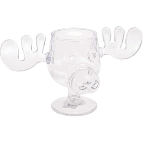 Spoontiques - National Lampoon’s Christmas Vacation Acrylic Moose Cup - Griswold Moose Mug - 4.5” - 6 Ounce,Clear Cover