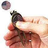 Golf Divot Repair Tool with Ball Marker - Magnetic Flag - Heavy-Duty Steel