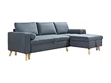 Vente-unique Ecksofa mit Schlaffunktion & Bettkasten + Sessel - Stoff - Blaugrün - KORI