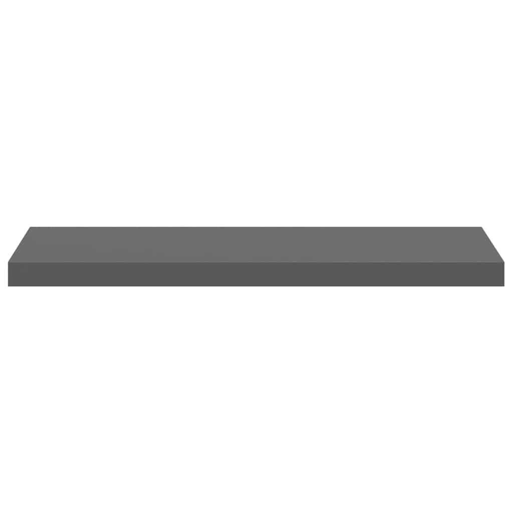 Juego de 4 estantes flotantes, color gris brillante, 80 x 23,5 x 3,8 cm, de madera de densidad media con sistema de soporte invisible, moderno estante de pared para salón y pasillo, capacidad