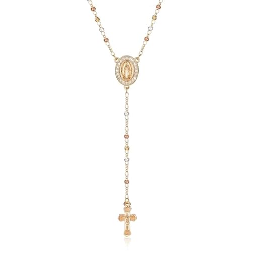Gamtic Collar Rosario Mujer Virgen María - Medalla Virgen Milagrosa y Cruz y Religioso Crucifijo Medalla de la Virgen María Y Cadena Collar Regalo para Ella Mujeres Niñas Navidad, talla única, Acero | Ya disponible en tu tienda friki favorita! En mundofriki.es!