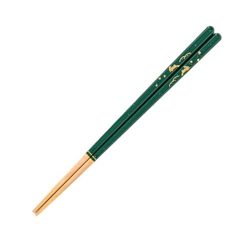 【テレビで紹介されました】 藤栄(FUJIEI) ほんとうにすべらないお箸 大人用23cm うさぎ グリーン 箸職人が作る塗り箸 日本製 食洗器可 HSR-020