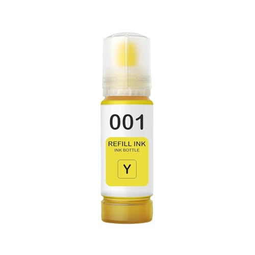 Image of 001 Ink Compatible with Epson L3110, L3150, L3152, L3156, L3210, L3211, L3215, L3216, L3250, L3252, L4260, L5190, L1110, L4150, L6170, L4160 Printer (001 Yellow Ink 1 Pcs)