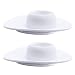 QIAOIDEA Porcelain Egg Cups with Oval Base, Set of 2 White Porcelain Egg Holders for Hard Soft Boiled Eggs, Stackable Serving Dish for Breakfast Brunch