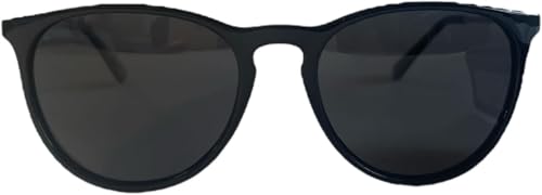 Foster Grant Sunglasses Maxblock Round Pantos shape Solid Black with grey lenses and keyhole bridge FGMP20 154