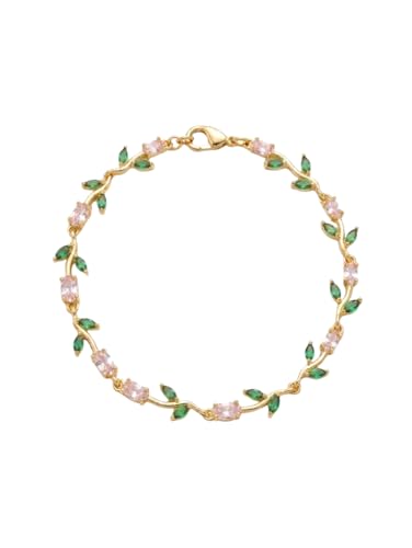 Image of HNB Tulip Bracelet for Women & Girls | Elegant Floral Design | Adjustable Alloy Charm Bracelet | Fashion Jewelry Gift for Birthday, Anniversary