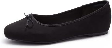 AFEETSING Women's Round Toe Ballet Flats Comfortable Bow Dressy Flats Shoes for Women (A-black1, Numeric_8_Point_5)