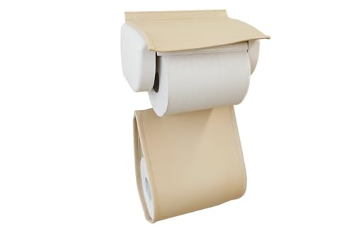 【TEES FACTORY】お手入れ簡単 ペーパーホルダーカバー 抗菌 撥水 機能付きレザー使用 ベージュ 《HORUTA》トイレットペーパーホルダー カバー ストック 収納 国産 PVCレザー 防汚機能 トイレ インテリア おしゃれ