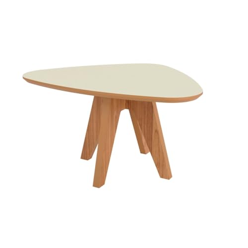 Mesa de Centro Orgânica 65cm Dalla Costa - Freijó/Off White