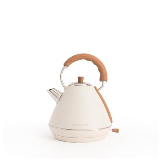 CREATE/KETTLE RETRO L/Hervidor de agua eléctrico Blanco Roto/Ebullición rápida, capacidad 1,7l, apagado automático, filtrado anti-cal, autoapagado, indicador de nivel de agua, Ø19 cm, 2200 W