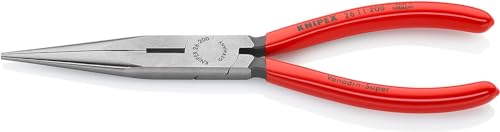 KNIPEX Flachrundzange mit Schneide (Storchschnabelzange) mit Kunststoff überzogen 200 mm 26 11 200