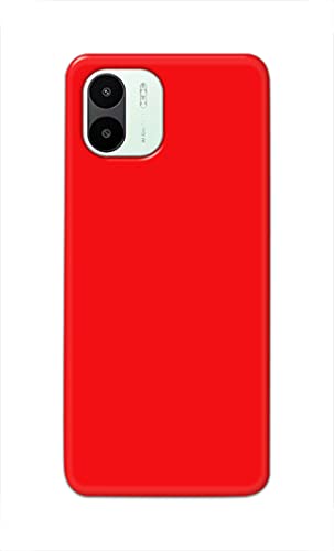 Image of PRINTFIDAA Printed Hard Back Cover Case for Mi Redmi A1 2022 Back Cover (Plain Red) -1803