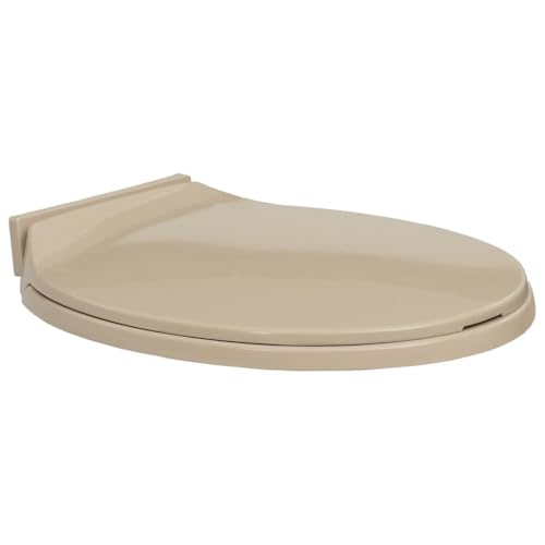 vidaXL Siège de Toilette à Fermeture en Douceur Abattant WC Lunette Cuvette Salle de Bain Maison Restaurant Magasin Hôtel Ovale Beige