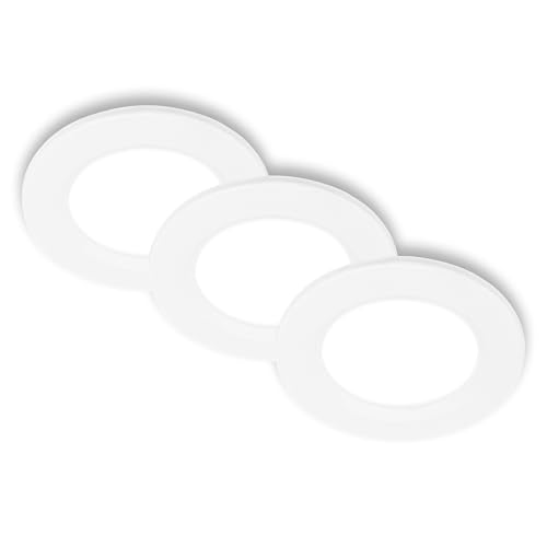 BRILONER - 3er Set LED Einbaustrahler 230V flach, neutralweißes Licht, je 3W 330lm, LED Spot, Deckenspots, Spots 230V, Einbauleuchten, Einbauspots, Deckenstrahler, 68mm, 90x28mm (DxH), Weiß BRILONER - 3er Set LED Einbaustrahler 230V flach, neutralweißes Licht, je 3W 330lm, LED Spot, Deckenspots, Spots 230V, Einbauleuchten, Einbauspots, Deckenstrahler, 68mm, 90x28mm (DxH), Weiß