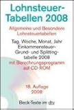 Lohnsteuertabellen 2008. Berechnungsprogramm. Lohnsteuer 1990-2008, Einkommensteuer 1988-2008, Sozialversicherung 1990-2008. CD-ROM für Windows 3.1/95/98/Me/NT/XP/2000