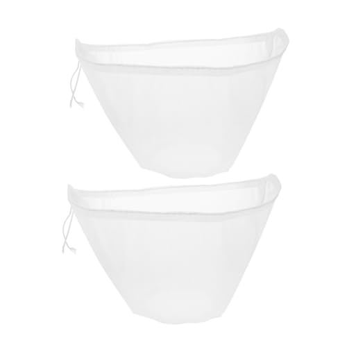 HOLIDYOYO 2pcs Brew Strainer Bags Reusable Kitchen Filtering Mesh Pouches for Juices Vegetables and Milk Tea Easy to Clean and Food Strainers