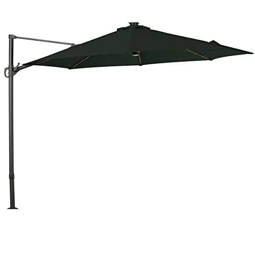 Uhousdeco Grand Patio 10Ft Solar Outdoor Umbrella, Fade-Resistant And Breathable Fabric Black #TOP6