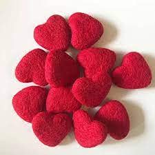 OON Wool Felt Heart Shape 50 Pieces for Anniversary/Party/Valentine/Wedding Decoration Crafts DIY Size 2.5 cm Color Red (50)