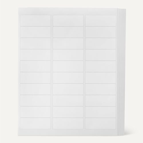 Image of Amazon Basics Printable Address Labels, White, 1 inch x 2-5 /8 inch, 3000 Blank Mailing Labels