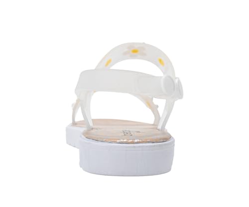 Image of bebe Girl's Flat Sandals - PCU Sandals with Flower, Bow, and Rhinestone Details for Toddler /Little Kid /Big Kid