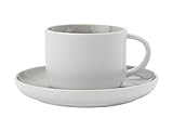 Maxwell Williams Tint Espressotasse und Untertasse in Geschenkbox, Porzellan, 100 ml, grau, Volle Größe