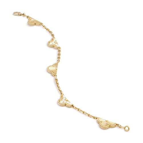 Women's 18K Gold Plated 925 Sterling Silver Link Bracelet 240 Times Carved Ideal Gift for Women