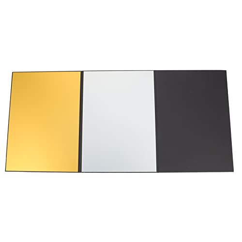 BRIGHTFUFU Reflective Board for Food Photography Foldable A4 Accessory Silver Black Gold No Rods for Professionals