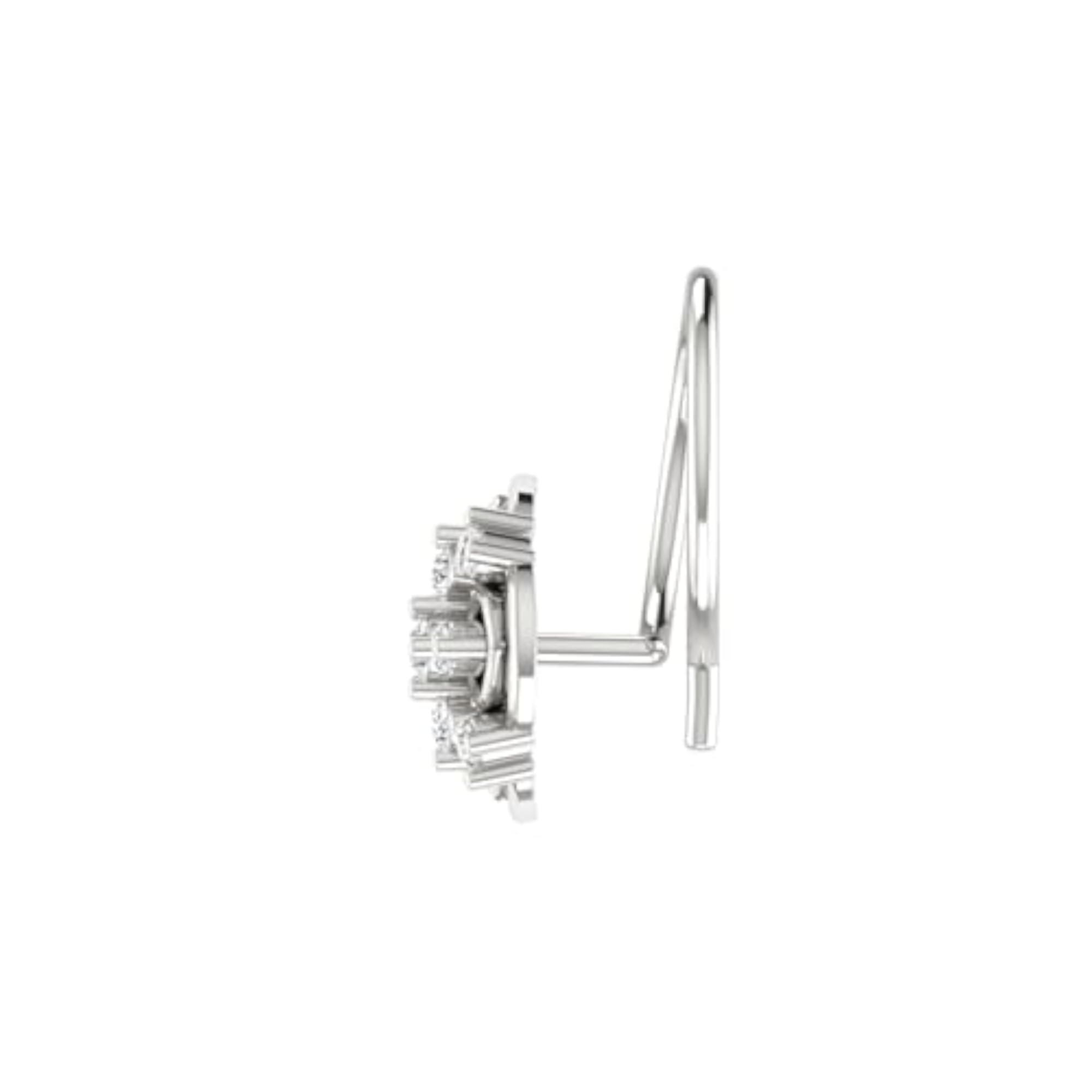 9K White Gold Hallmarked Stud Nosering, Elegant Design