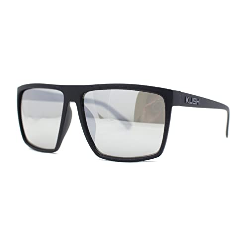 SA106 Kush Mens Oversized Flat Top Color Mirror Matte Plastic Rectangle Sunglasses