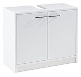  Waschbeckenunterschrank Waschtischunterschrank Badezimmerschrank  Weiß matt  2 Türen  BxHxT: 63x55x29 cm