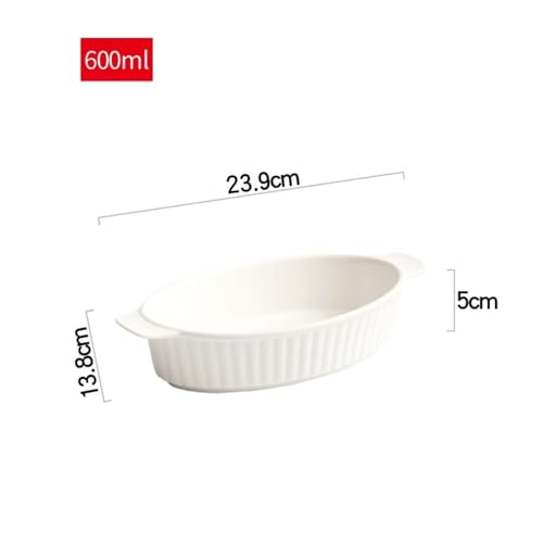 Plat de cuisson ovale céramique 24cm | Évitez les brûlures grâce à sa double poignée micro-ondes