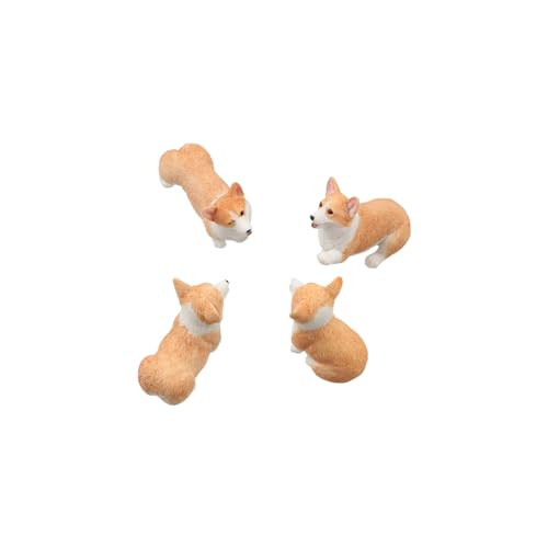 Figuras Miniatura Corgi en Resina 4 Piezas miniatura 5
