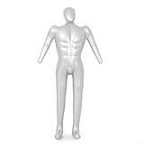 ZiStarlilife 1 Mannequin Gonflable Homme Corps Plein Corps PVC Argent 168 cm Tailor Vêtements Modèle Présentoir pour Magasin de Détail Salon Musée Exposition