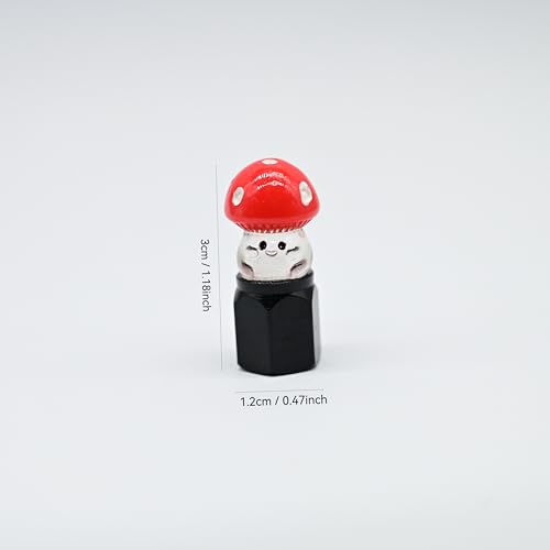 4-Pack Handmade Mushroom Tire Valve Stem Caps, Colorful Red & White Design for Schrader Valves, Cute Car & Bike Accessory, Unique Driver Gift, Novelty Wheel Accent (Black)