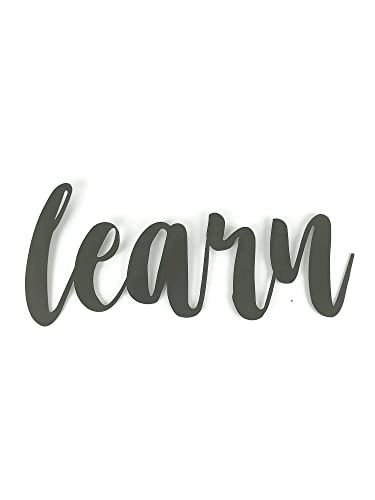 Steel Metal Script Word Art - Various Sizes and Finishes (learn Standard 17.5x7.5