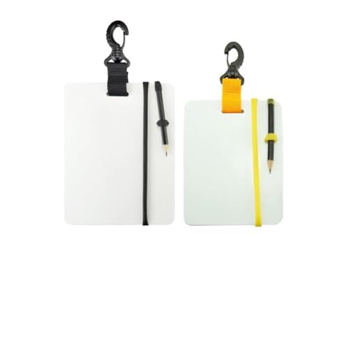Reusable Underwater Writing Slate for Scuba Diving – PC Diving Note Board with Swivel Clip, for BCD-Mountable Wordpad Tablet, 15.3 x 12.7 cm (Large)（Yellow）（Large）