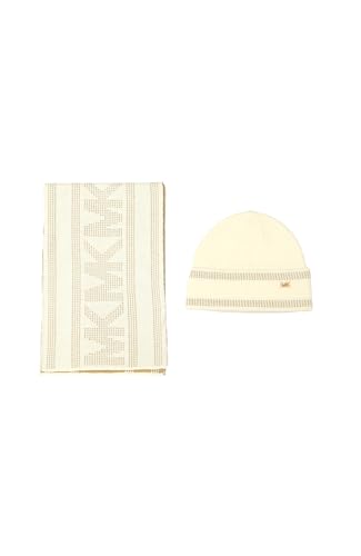 Michael Kors Womens Metallic Stripe Box Set, Contains Hat &