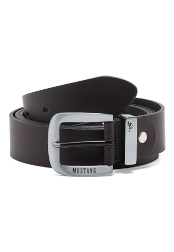 MUSTANG Leather Belt W130 ceinture cuir marron foncé homme accessoire pantalon