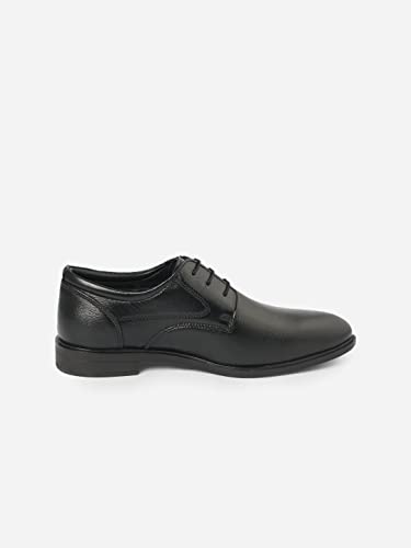 Image of ID Black Lace-Up Leather Formal Shoes for Men