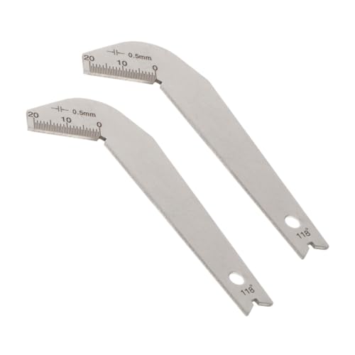 FUNOMOCYA 2pcs Stainless Steel Drill Edge Gauge 118 Degree Drill Angle Measurement Tool