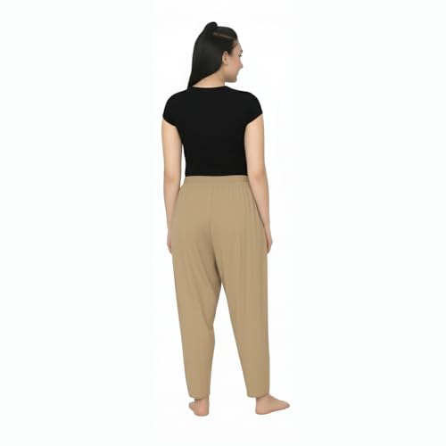 Image of Loose Fit Rayon Dhoti Tulip Pants for Women Patiala Salwar Bottom Wear Harem Pants, Waist Free Size (28 Inch to 42 Inch)