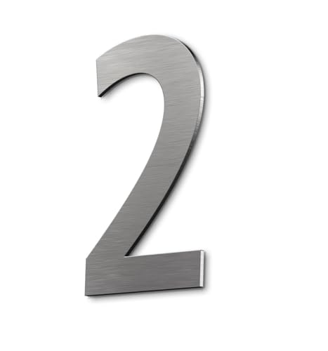Numéro de maison en acier inoxydable 20cm signalétique extérieure durable pour plaque de rue
