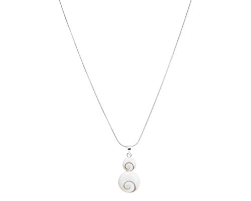 Collier en Argent Sterling 925 | Pendentif Œil de Shiva | Pierre Naturelle de Sainte Lucie | Chaîne en Argent | Bijou Artisanal | Pendentif de couleur blanche